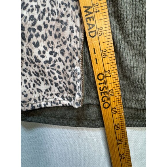 Bibi Women's Pullover Sweater Waffle Knit Size L Multi Patchwork Design Leopard - Picture 7 of 12